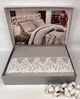 Постельное белье Maison D'or сатин с кружевом 200х220 Gloriya Grey - изображение 1