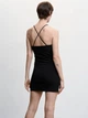 Платье-майка короткое летнее женское Mango Spria 47057113-99 S Черное (8445922057176) - изображение 3