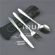 Набір столових приборів виделка/ ложка/ ніж у неопреновому чохлі Lancheira чорні (LB-38633) - зображення 4
