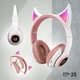 Безпровідні Аніме навушники з котячими Вушками Bluetooth Cat Ear STN-25 з мікрофоном LED RGB підсвічування (рожеві) Ping - зображення 1