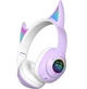 Бездротові Bluetooth Аніме навушники з котячими Вушками Bluetooth Cat Ear STN-25 з мікрофоном LED RGB підсвічування (фіолетові) Violet - зображення 1
