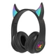 Безпровідні Аніме навушники з котячими Вушками Bluetooth Cat Ear STN-25 з мікрофоном LED RGB підсвічування (чорні) Black - зображення 2