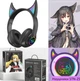Безпровідні Аніме навушники з котячими Вушками Bluetooth Cat Ear STN-25 з мікрофоном LED RGB підсвічування (чорні) Black - зображення 7