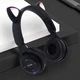 Беспроводные Наушники Bluetooth с Кошачьими Ушками Cat Ear Y47. С микрофонои и бютузом, MP3 плеером + FM радио, Led подсветка microSD Черные - изображение 3