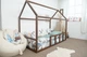 Детская кровать домик Монтессори BUSY WOOD напольная Модель 2 190х80 см темное дерево - изображение 6
