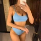 Купальник No Brand раздельный Daily трикотажный с топом и завышенной талией голубой M - изображение 4