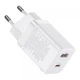 Зарядное устройство Блок Baseus 30W Super Si Pro Quick Charger Быстрая зарядка Tepe-C+USB 30W EU White - изображение 3