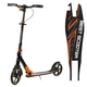 Самокат двоколісний складаний Best Scooter 79740, колеса 230/200 мм, ручне гальмо, фара, Помаранчевий - зображення 1