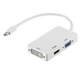 Перехідник для передачі аудіо та відео Value S0713 mini DisplayPort M/HDMI/VGA/DVI 24+5 FHD 1080p white - зображення 2
