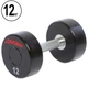 Гантель цельная профессиональная LIFE FITNESS (1шт) Pro 12кг (полиуретановое покрытие, вес 12кг) (SC-80081-12) - изображение 1