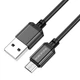 Кабель BOROFONE BX87 Sharp USB - Micro USB (2.4A) (1M) Чорний - зображення 1