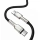Кабель Baseus Cafule Series Metal Data Cable Type-C to Type-C 100W 2m Black (CATJK-D01) - изображение 3