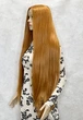 Парик на сетке PoliLy Lace Wig Super Straight тон 144B длинный светло-рыжий 100 см - изображение 4