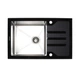 Мойка для кухни PLATINUM из нержавеющей стали Handmade BLACK GLASS 780x510мм прямоугольная врезная глянцевая 1.5мм черная с сифоном PLS-A34806 - изображение 1