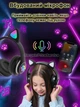 Дитячі бездротові Bluetooth 5.0 LED навушники з котячими вушками Гарнітура вбудований мікрофон CAT VIV-38M Wireless Headset Mp3 плеєр MicroSD Кольорове підсвічування складані Black - зображення 3