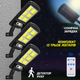 Вуличний ліхтар на сонячній батареї 3 ШТУКИ Solar 6COB,12V з пультом чорний - зображення 1