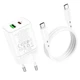 Сетевое зарядное устройство Borofone BN7 с двумя портами USB-C 20W и USB 18W, поддержка быстрой зарядки, набор с кабелем USB-C на USB-C - изображение 5