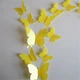 Комплект декоративных 3d бабочек Leluno Наклейки бабочки глянцевые для декора помещений, 12 шт Желтый - изображение 2