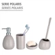 Стакан для зубных щеток Wenko Polaris, керамика, 7,5 x 11 x 7,5 см, светло-серый - изображение 3