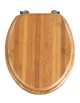 Сидение для унитаза Wenko Bamboo - хром-металлическое крепление, бамбук, 34 x 41 см, темно-коричневый - изображение 1