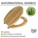 Сидение для унитаза Wenko Bamboo - хром-металлическое крепление, бамбук, 34 x 41 см, темно-коричневый - изображение 4