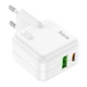 Сетевое зарядное устройство HOCO C111A |1USB/1Type-C, 30W/3A, PD/QC| адаптер с быстрой зарядкой и кабелем Lightning 1м. White - изображение 8