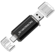 Металлическая USB Флешка 2в1 64GB Type-C/USB 2.0 для телефона/компьютера OTG MicroDrive Черный - изображение 1