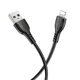 Кабель BOROFONE BX51 Triumph charging data cable for iPhone (Lightning) unpackaged 1 метр чорний - изображение 2