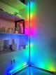 Кутовий LED торшер Gley c RGB підсвічуванням, висота 1.5 м, сенсорний пульт керування, білий - зображення 2