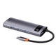Розгалужувач USB-Хаб 5в1 (TYPE-C TO HDMI*1+USB3.0*3+PD*1) док-станція Baseus Silver (CAHUB-CX0G) - зображення 5