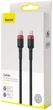 Кабель Baseus Cafule PD2.0 100W flash charging USB for Type-C cable (20V 5A)2 m Red+Black (CATKLF-AL91) - зображення 9