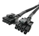 Кабель переходник в оплетке 18 AWG 20 см GPU 8 pin -> 2х GPU PCI-E (6+2) VGA на видеокарту (540106028) Черный - изображение 2