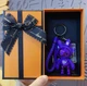 Брелок для ключей космический кролик фиолетовый, брелок для рюкзака заяц - изображение 2