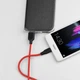 Кабель HOCO X21 USB to Micro 2A, 1m, silicone, TPE connectors, Black+Red - зображення 2