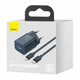 Сетевое зарядное устройство для Baseus Super Si 1C 20W With Simple Wisdom Data Cable Type-C/iP 1m Blue - изображение 1