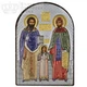 Икона Св. Рафаил, Николай и Ирина Prince Silvero 5х7см серебряная на пластику украшена разноцветной эмалью - зображення 1