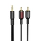 Аудіо-кабель Borofone BL11B AUX 3.5mm to double RCA audio cable 1.5 m Black - зображення 1