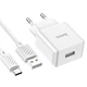 Зарядний пристрій + кабель Type-C Android HOCO C106A |1USB, 10.5W/2.1A| Білий - зображення 4