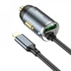 Автомобильное зарядное устройство с быстрой зарядкой + кабель Lightning HOCO NZ7 |USB/PD20W+QC3.0 18W| Серый - изображение 1