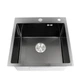Мийка кухонна H5050B PVD вбудована 3.0/0.8 мм Brush, 500х500/215 мм, Black Lidz(43619) - зображення 1