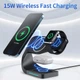 Бездротова зарядка Qi 4 в 1 VHG LFX-178 Wireless 15W I Док-станція для iPhone + iWatch + Airpods Black - зображення 1