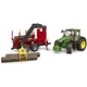 Спецтехніка Bruder трактор John Deere 7R 350 з причепом, краном та колодами (03154) - зображення 4