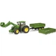 Спецтехніка Bruder трактор John Deere 7R 350 з навантажувачем та причепом (03155) - зображення 3