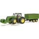 Спецтехніка Bruder трактор John Deere 7R 350 з навантажувачем та причепом (03155) - зображення 4