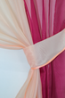 Комплект кухонних штор VR-Textil № 017к з підв'язками на карниз 1 - 1.5 м 265х170 см Бордовий з персиковим (50-014) - зображення 3