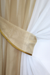 Комплект кухонних штор VR-Textil № 017к з підв'язками на карниз 1 - 1.5 м 265х170 см Темно-бежевий з білим (50-658) - зображення 3