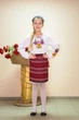 Юбка Волинські візерунки украинская тканая 116 см бордовая - изображение 3