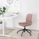Крісло для конференцій без підлокітників LANGFJALL на колесах 92 см IKEA 192.610.78 чорний/рожевий - изображение 2