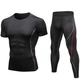 Чоловічий компресійний спортивний комплект тайтси + футболка Ironbull Pro 91204 L (Black Red) - зображення 1