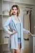 Халат женский велюровый с длинными рукавами Felisiya Lingerie Голубой 73-051 L (2000000730011) - изображение 1